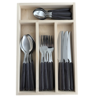 Marmor Besteckset 24-Teilig Graubraun