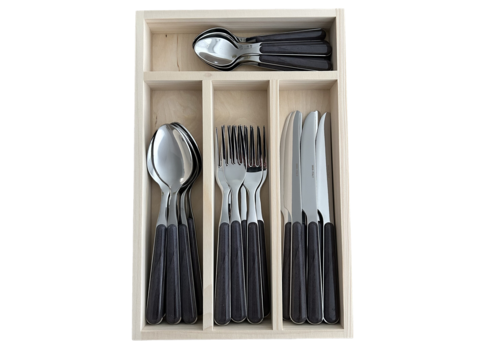 Marmor Besteckset 24-Teilig Graubraun