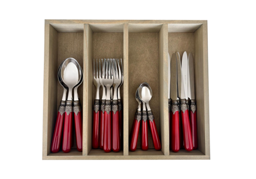 Brasserie Brasserie Ensemble de Couverts 'Rouge' dans Boîte Cadeau en Bois