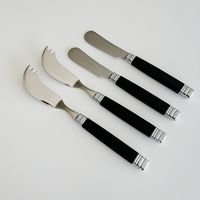 Retro 2 Buttermesser & 2 Käsemesser Schwarz