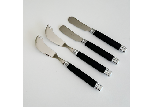Retro Retro 2 Buttermesser & 2 Käsemesser Schwarz