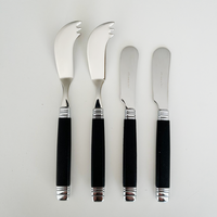 Retro 2 Buttermesser & 2 Käsemesser Schwarz