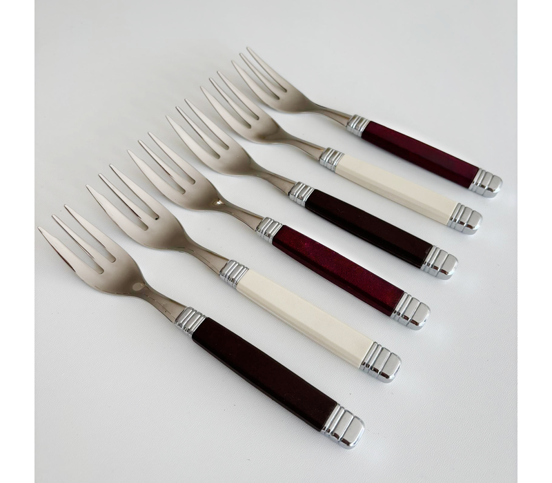 Retro 6 Cake Forks Chesterfield Mix