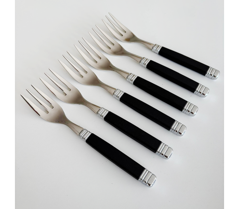 Retro 6 Fourchettes à Gâteaux Noir