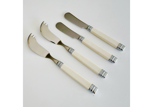 Retro Retro 2 Buttermesser & 2 Käsemesser Elfenbein