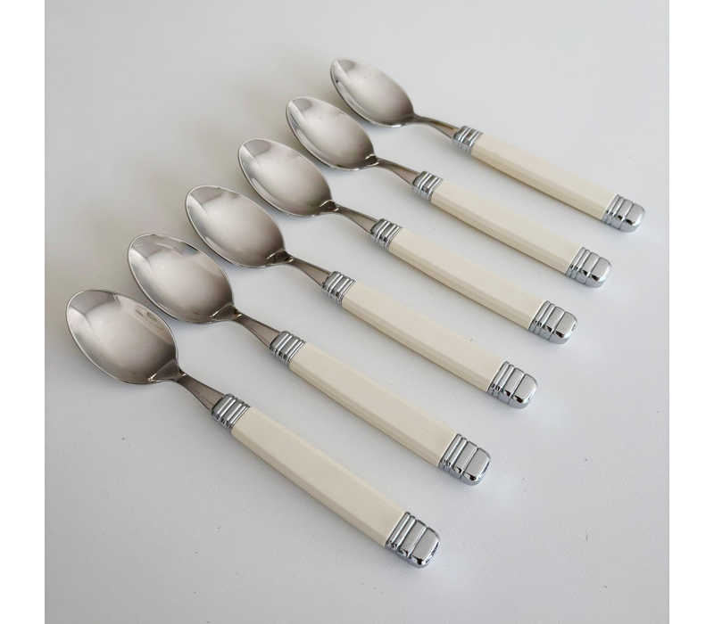 Retro 6 Dessertlöffel Elfenbein