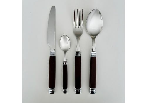 Retro Retro Cutlery Set for 1 Person, 4-Piece in Black