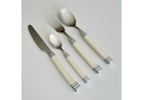 Retro Retro Cutlery Set for 1 Person, 4-Piece in Ivory