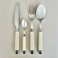 4-teiliges italienisches Premium-Besteck für 1 Person in Elfenbein – klassisches Retro-Design, hergestellt in Italien – Kopie