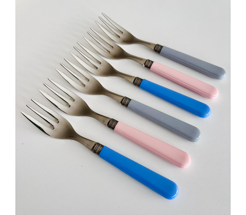Manoir 6 Fourchettes à Gâteau Mélange Pastel