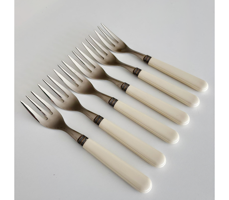 Manoir 6 Cake Forks Ivory
