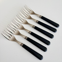 Manoir 6 Cake Forks Black