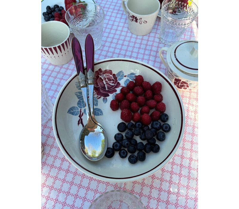 Dépôt d'Argonne lot de 6 tasses à cappuccino Arlequin, rouge