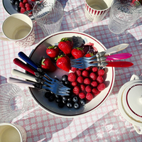 Murano Cake Fork Bordeaux Red