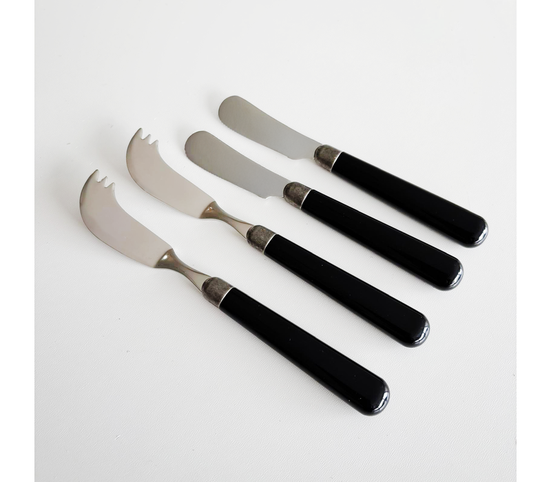 Taverne 2 Buttermesser & 2 Käsemesser Schwarz