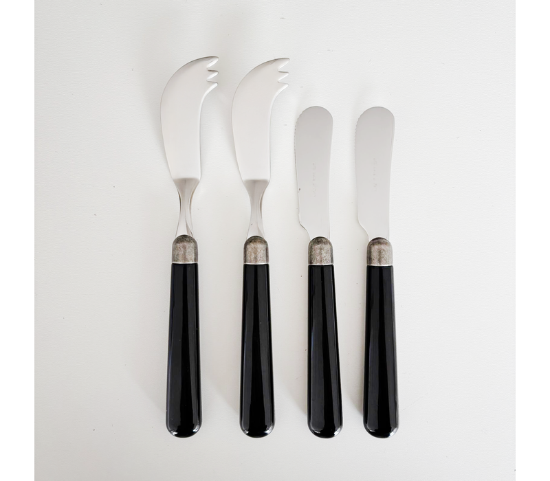 Taverne 2 Buttermesser & 2 Käsemesser Schwarz