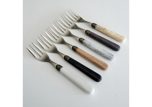 Antique Wood Kuchengabeln Set 'Forest Blend' für 6 Personen