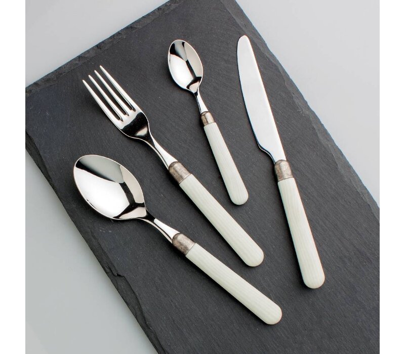 Premium 'Antique Wood'  Bestek met Houten Handvatten 6-Persoons - 24-Delig Rvs, Vaatwasbestendig, Elegante Houten Casette