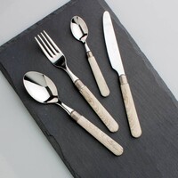 Couverts Premium 'Antique Wood' avec Poignées en Bois pour 6 Personnes - 24 Pièces en Acier Inoxydable, Passe au Lave-vaisselle, Élégante Boîte en Bois