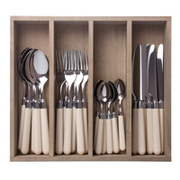 House Party Cutlery Set 24-piece 'Ivory' for 6 Persons in Wooden Box