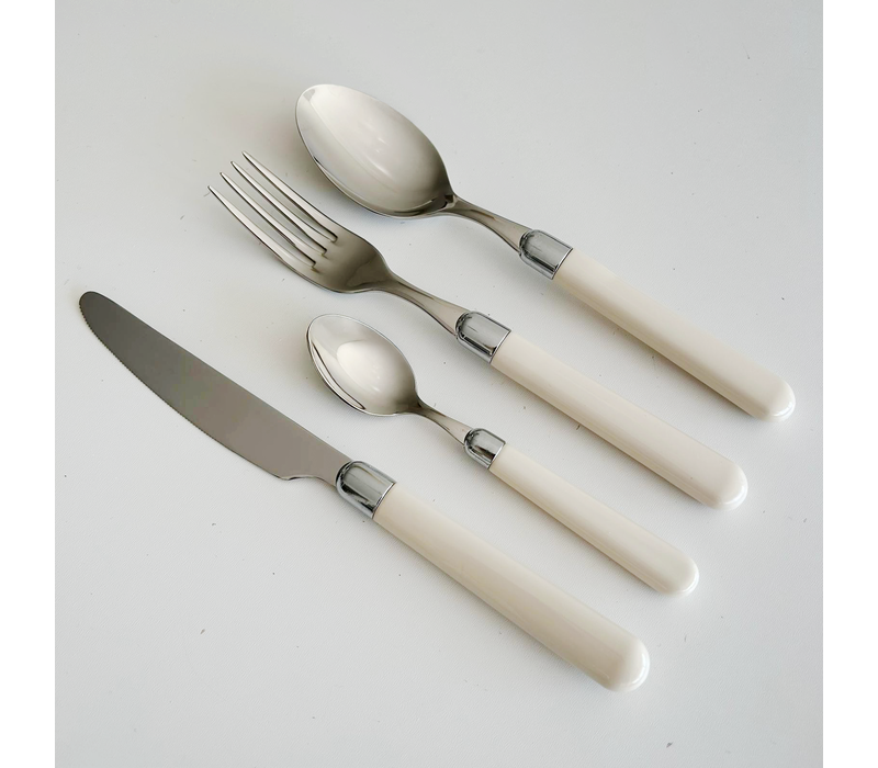 House Party Cutlery Set 24-piece 'Ivory' for 6 Persons in Wooden Box