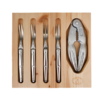 Laguiole Laguiole Meeresfrüchte-Set 'Edelstahl' im Display - 1 Stahl-Krabbenzang & 4 Krabbengabeln | Perfekt für Krabben