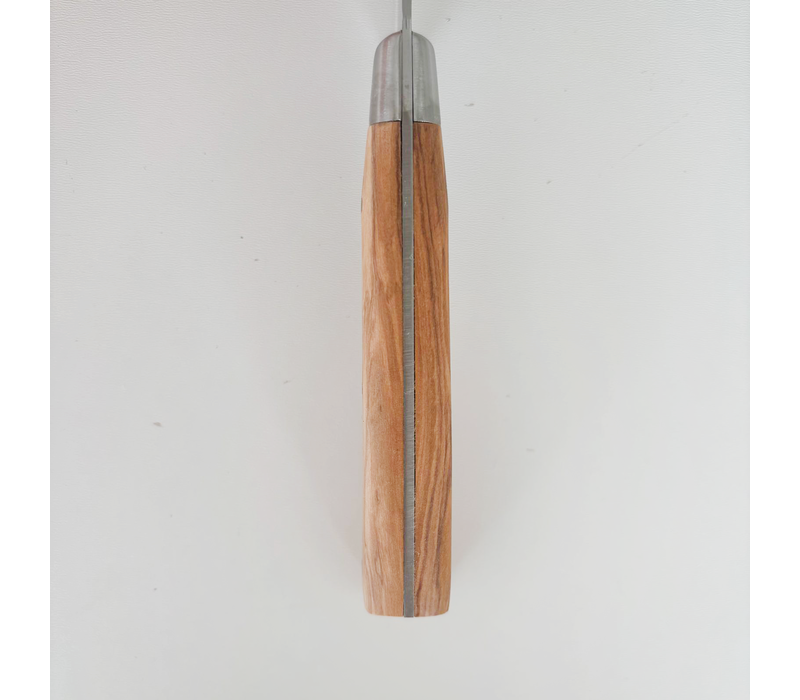 Jean Dubost – Coffret de 6 couteaux de table, manches en bois d’olivier, acier inoxydable