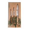 Laguiole Jean Dubost 3 Couteaux de Cuisine 'Eco-Friendly' Bois de Chêne