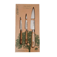 Jean Dubost 3 Kitchen knives 'Eco-Friendly' Oak wood