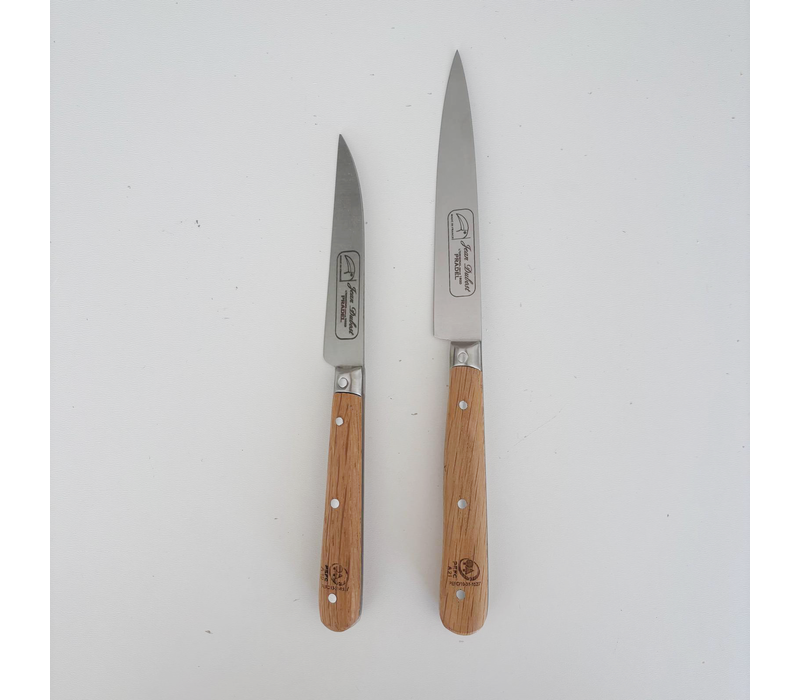 Jean Dubost Pradel Set aus Schälmesser (18 cm) und Gemüsemesser (20,5 cm) ‚Eichenholz‘