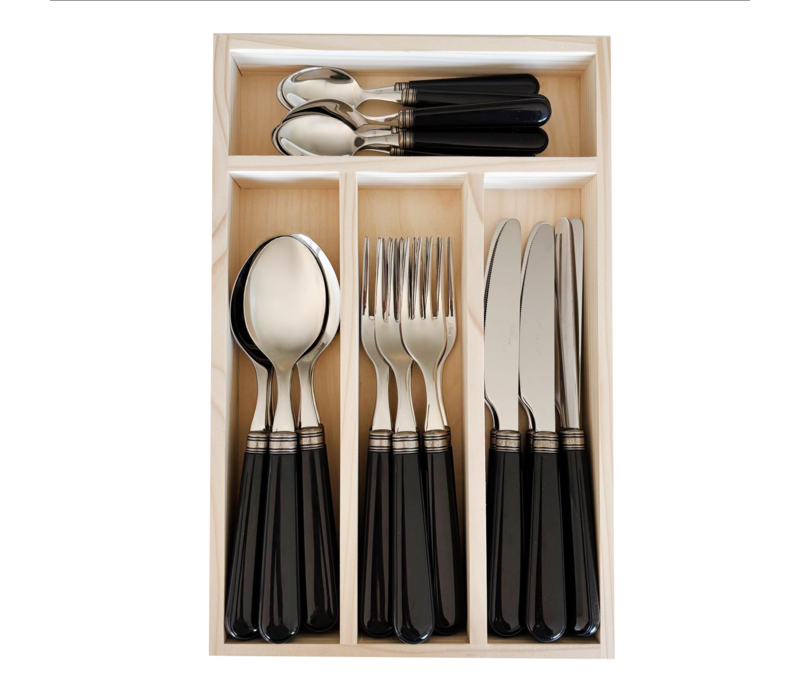 Manoir Cutlery Set 24-piece Black
