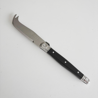 Laguiole Classic Cheese Hatchet and Cheese Knife Black with Cutting Board