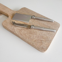 Laguiole Classic Käsebeil und Käsemesser Edelstahl mit Schneidebrett