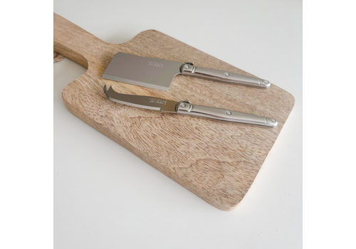 Laguiole Laguiole Classic Cheese Hatchet and Cheese Knife Stainless Steel with Cutting Board