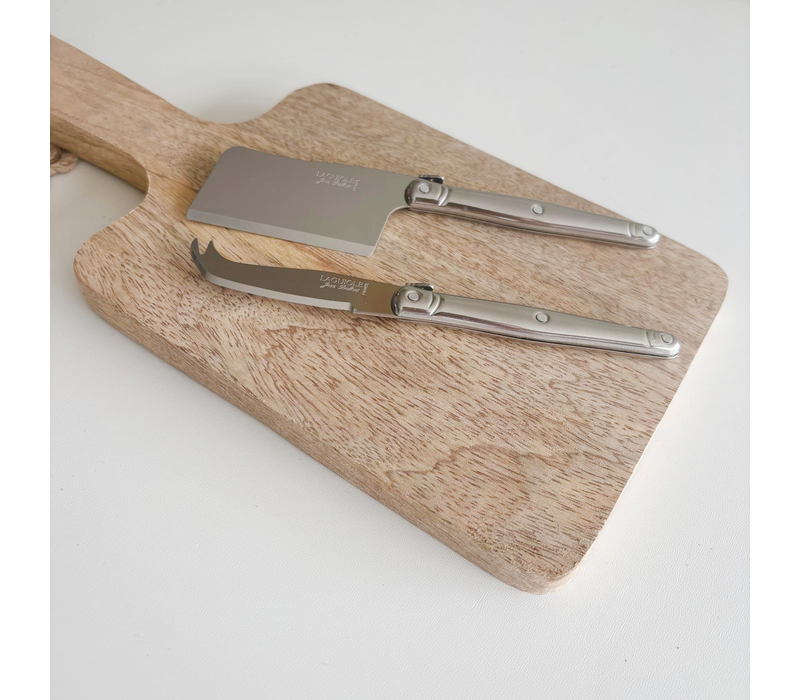 Laguiole Classic Käsebeil und Käsemesser Edelstahl mit Schneidebrett