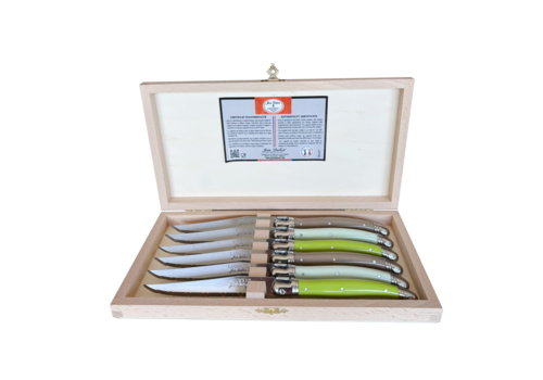 Laguiole Laguiole 6 Classique Couteaux à Steak Vignoble en Coffret en Bois