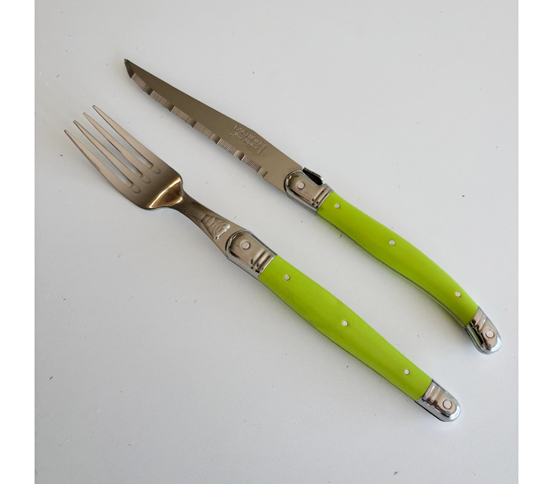 Laguiole Classic 6 Steak Knives & 6 Forks Vineyard in Box
