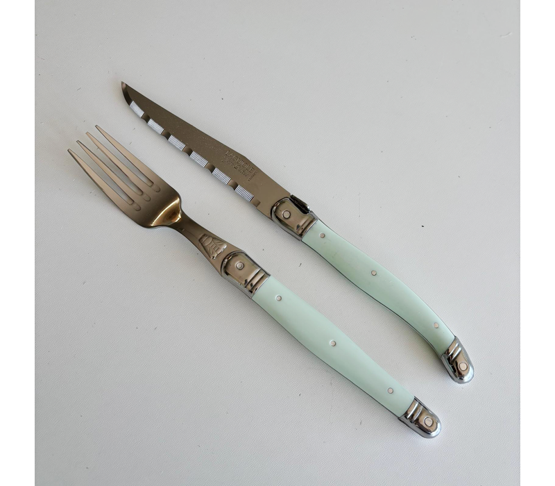 Laguiole Classic 6 Steak Knives & 6 Forks Vineyard in Box
