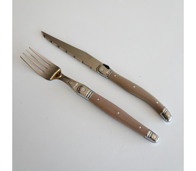 Laguiole Classic 6 Steak Knives & 6 Forks Vineyard in Box