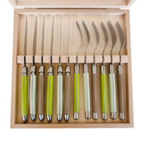Laguiole Classic 6 Steak Knives & 6 Forks Vineyard in Box