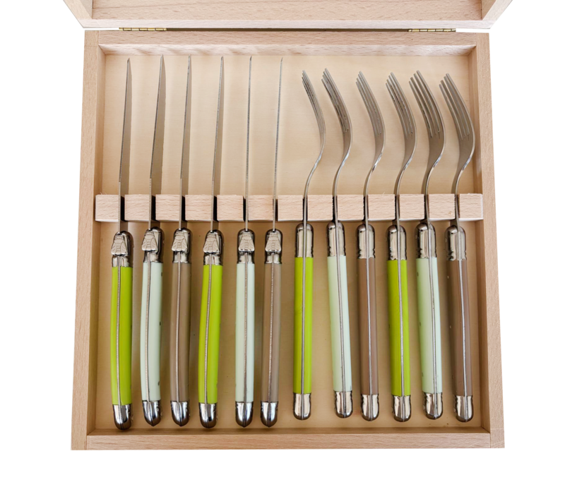 Laguiole Classic 6 Steak Knives & 6 Forks Vineyard in Box