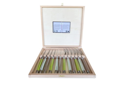 Laguiole Laguiole Classic 6 Steakmesser & 6 Gabeln Vineyard in Box