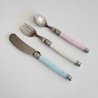 Laguiole 3-Piece Children's Cutlery - Pastel Colors, Perfect for Toddlers and Young Children, High Quality Stainless Steel, Dishwasher Safe