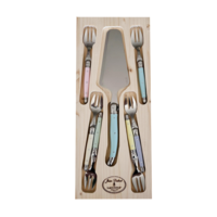 Laguiole Classic Taartschep & 6 Vorkjes Pastel