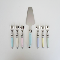 Laguiole Classic Tortenheber & 6 Gabeln Pastell