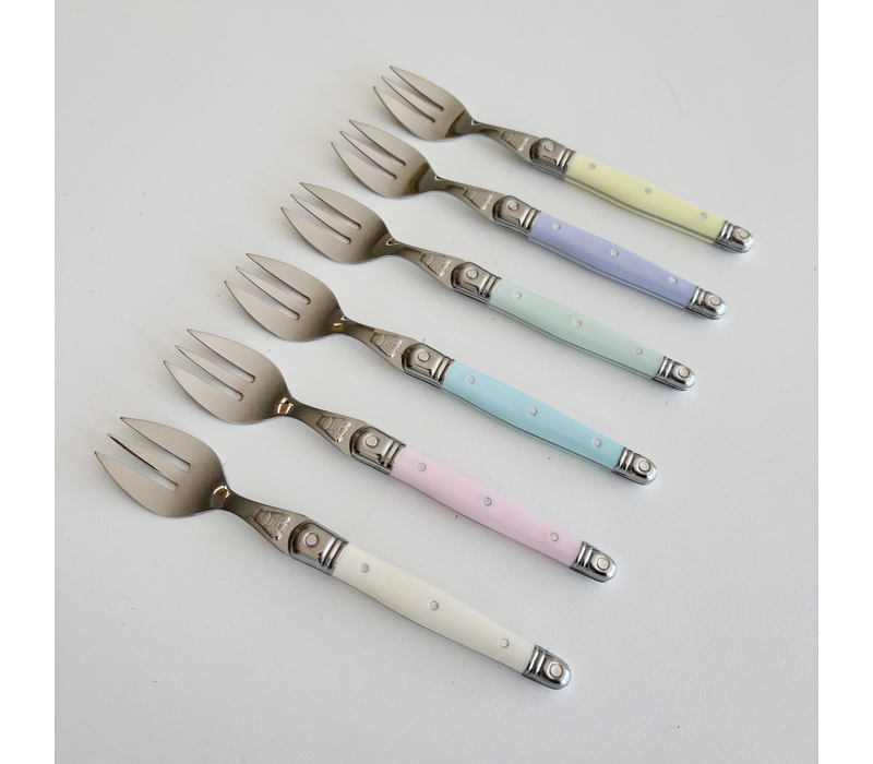 Laguiole Classic Tortenheber & 6 Gabeln Pastell