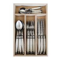 Laguiole Classic Couverts Steak 24 Pièces Blanc