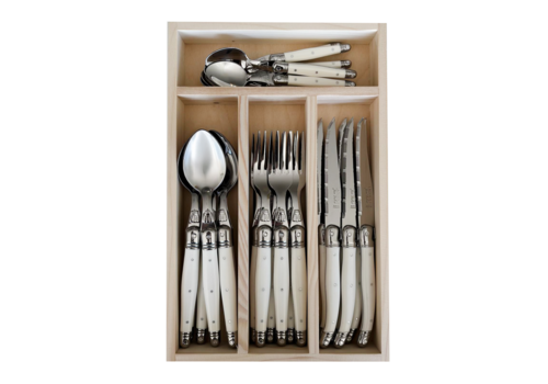 Laguiole Laguiole Classic Couverts Steak 24 Pièces Blanc