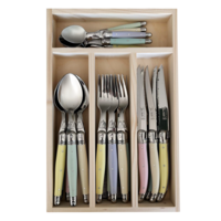 Laguiole Classic Steak Bestekset 24-delig Pastel Mix