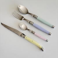 Laguiole Classic Steak Besteckset 24-teilig Pastell Mischung